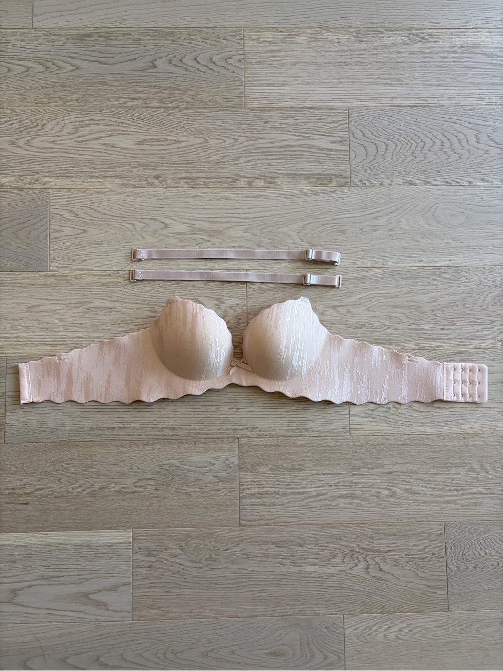 Pink Strapless Push-Up Bra with Removable Straps - 34/75